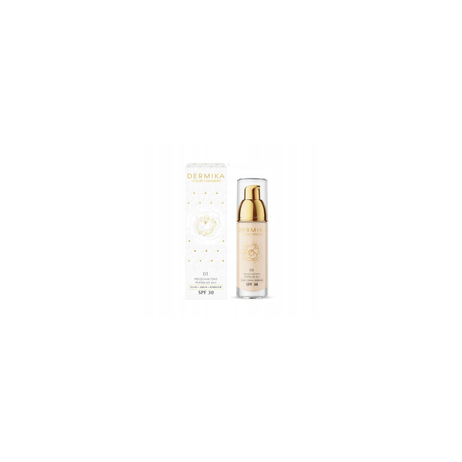 DERMIKA Luxury Ceramides pielęgnacyjny podkład 4w1 SPF30 01 30ml
