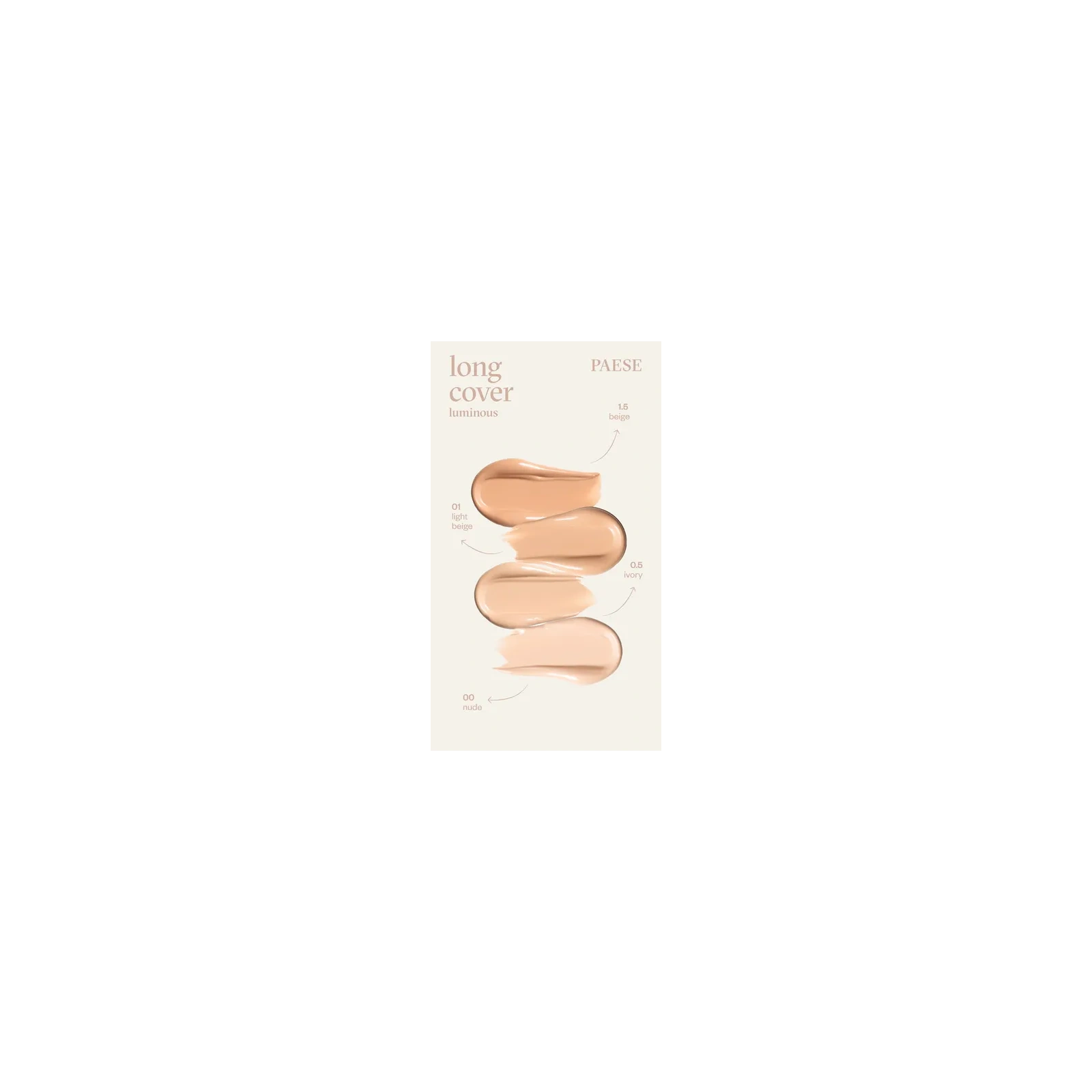 PAESE Long Cover Luminous rozświetlający podkład do twarzy 1.0 W Light Beige 30ml