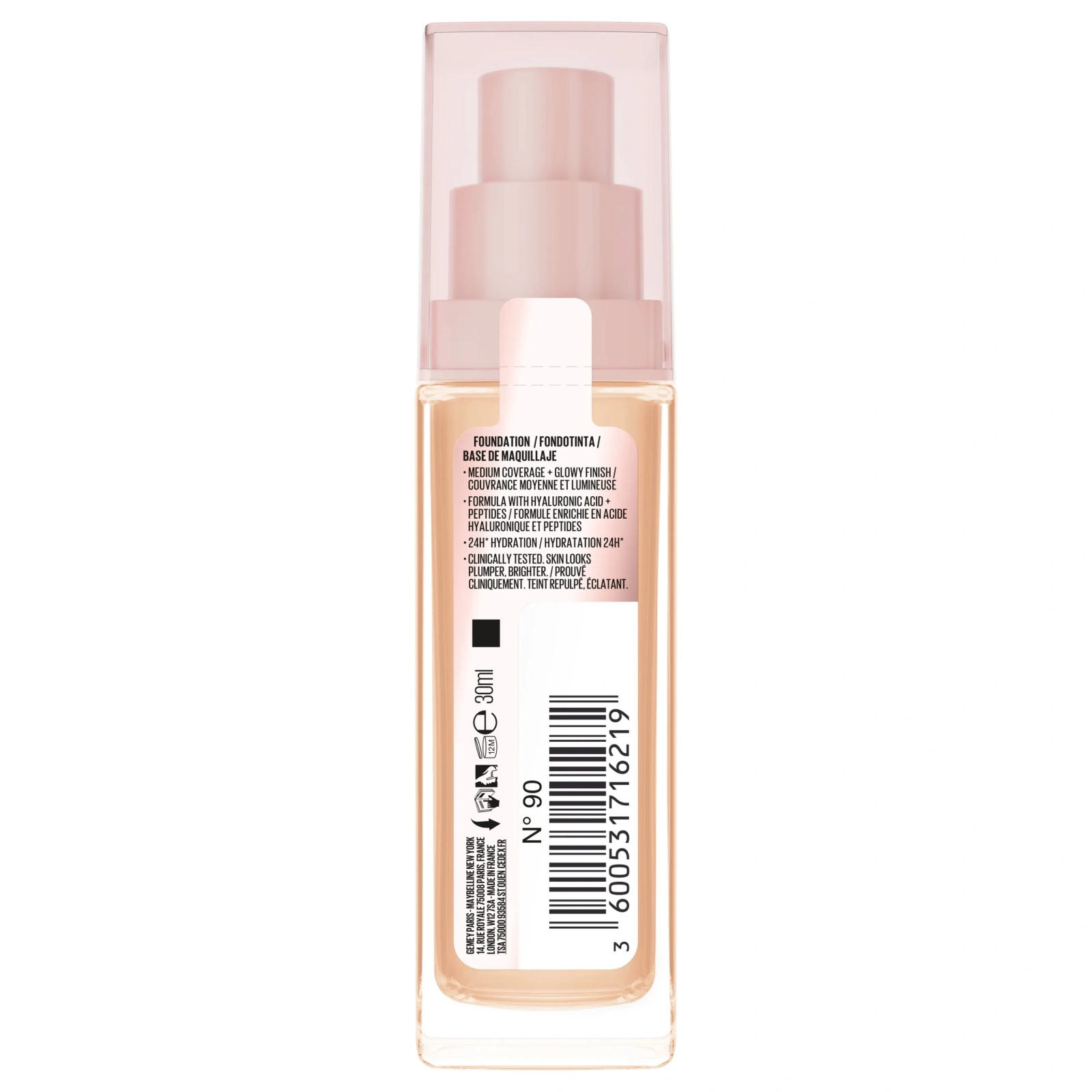 MAYBELLINE Lifter Plump&Glow podkład do twarzy rozświetlający 90 30ml