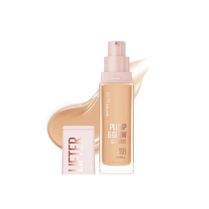 MAYBELLINE Lifter Plump&Glow podkład do twarzy rozświetlający 118 30ml