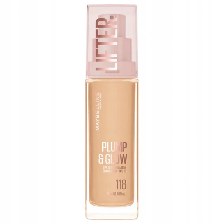 MAYBELLINE Lifter Plump&Glow podkład do twarzy rozświetlający 118 30ml