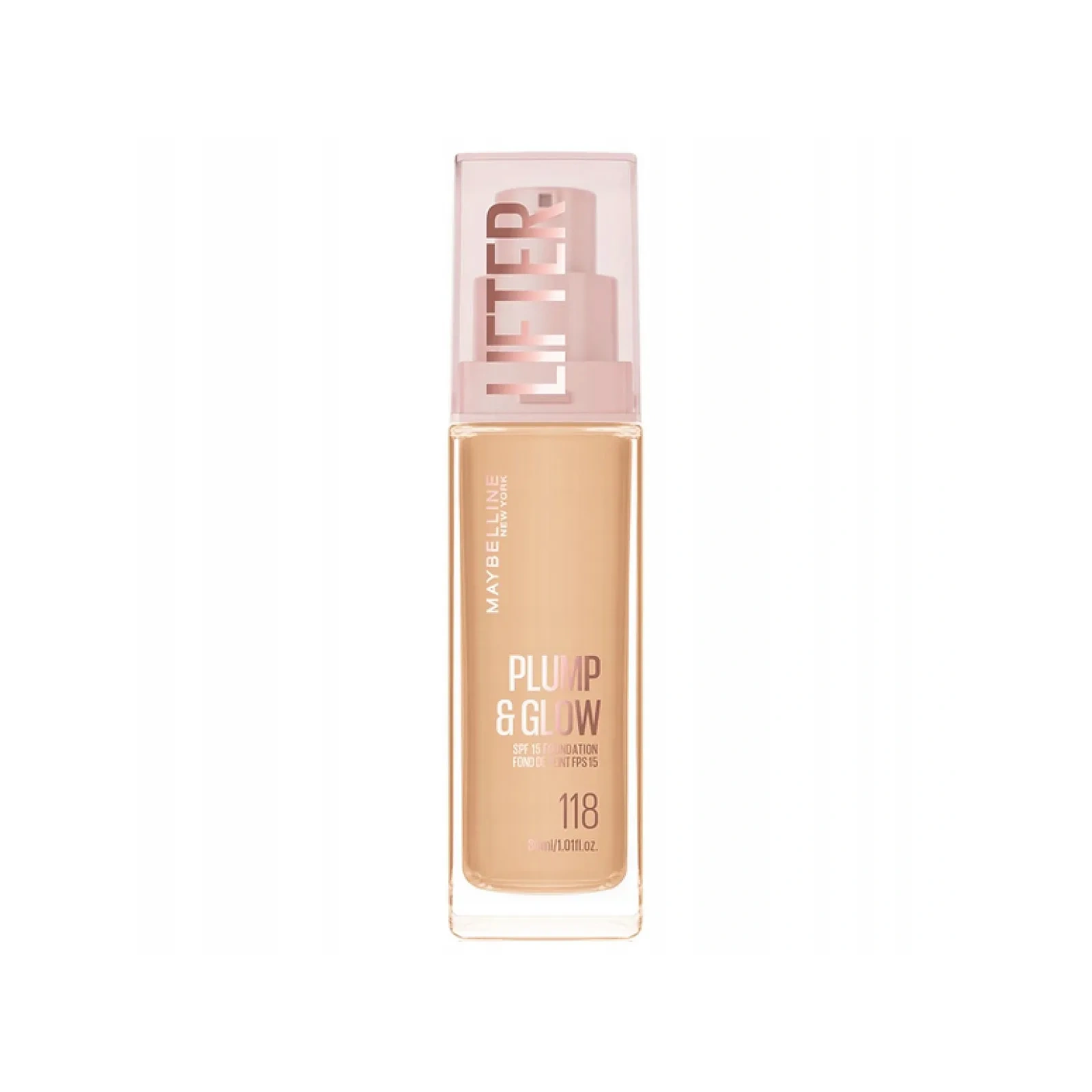 MAYBELLINE Lifter Plump&Glow podkład do twarzy rozświetlający 118 30ml