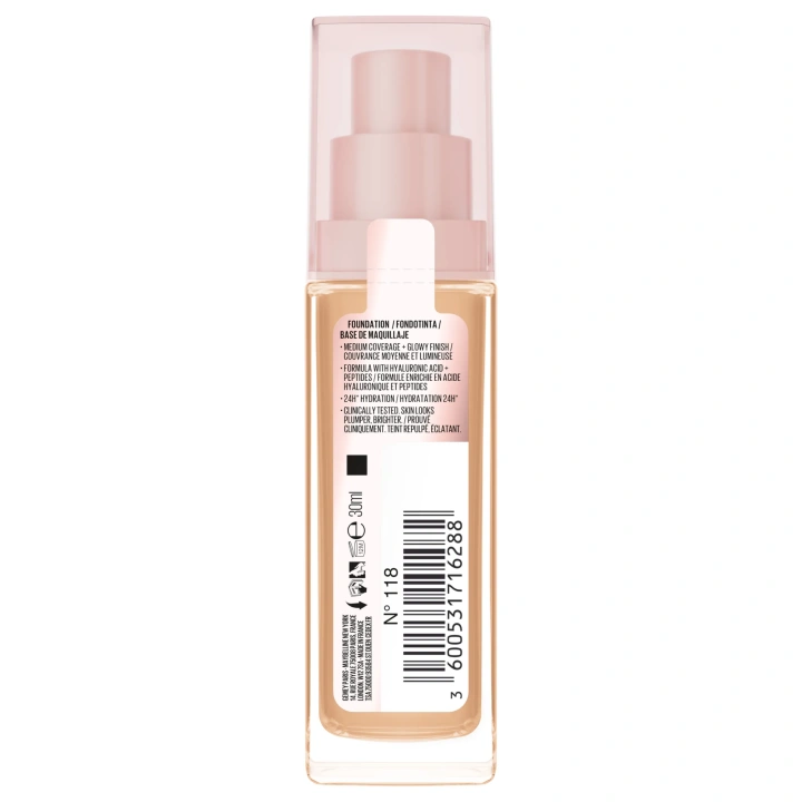 MAYBELLINE Lifter Plump&Glow podkład do twarzy rozświetlający 118 30ml