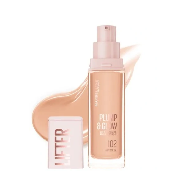 MAYBELLINE Lifter Plump&Glow podkład do twarzy rozświetlający 102 30ml