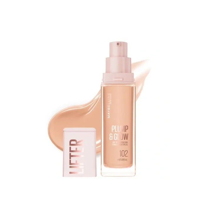 MAYBELLINE Lifter Plump&Glow podkład do twarzy rozświetlający 102 30ml