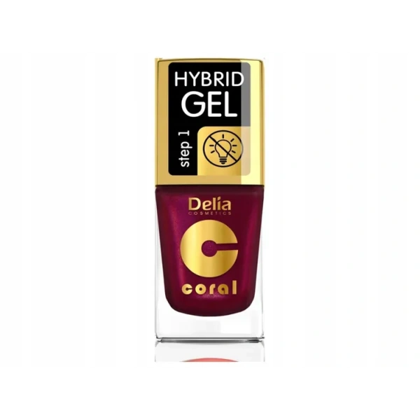 DELIA Coral Hybrid Gel hybrydowy lakier do paznokci 61 Perłowa Malina 11ml