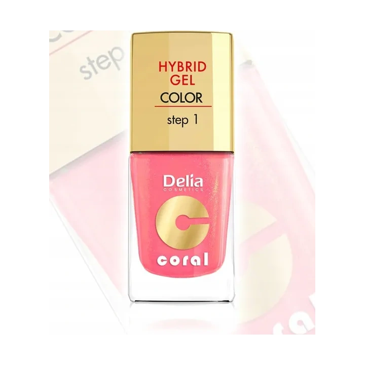 DELIA Coral Hybrid Gel hybrydowy lakier do paznokci 16 Ciepły Róż 11ml