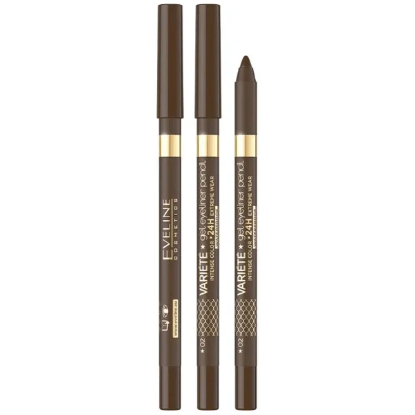 EVELINE Variete Gel Eyeliner Pencil żelowa kredka do oczu WTP 02 Brown