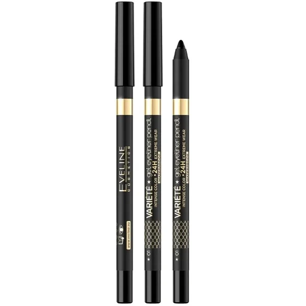 EVELINE Variete Gel Eyeliner Pencil żelowa kredka do oczu WTP 01 Pure Black