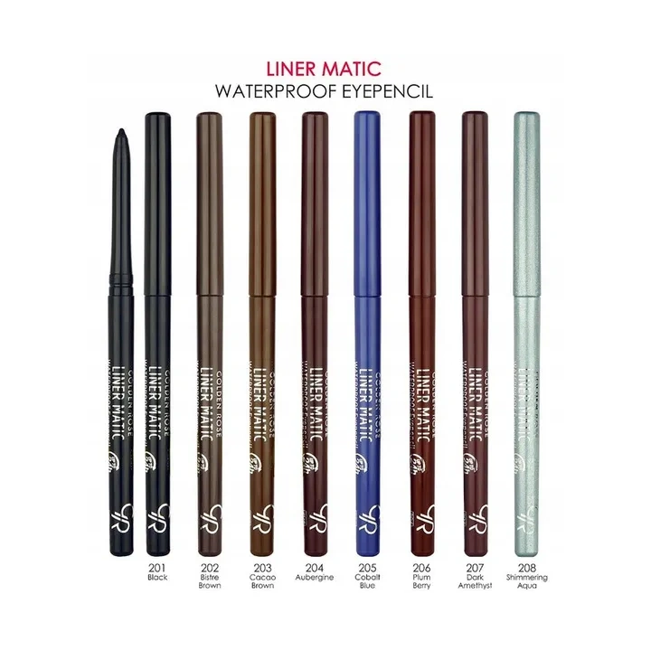 GOLDEN ROSE Liner Matic kredka do oczu wykręcana i wodoodporna 204 Aubergine 0,35g