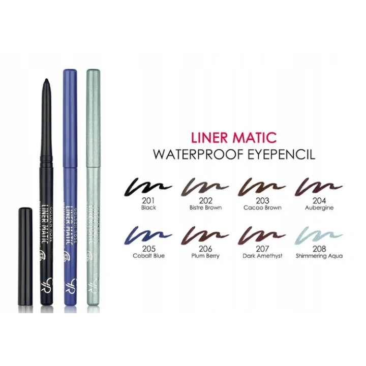 GOLDEN ROSE Liner Matic kredka do oczu wykręcana i wodoodporna 204 Aubergine 0,35g