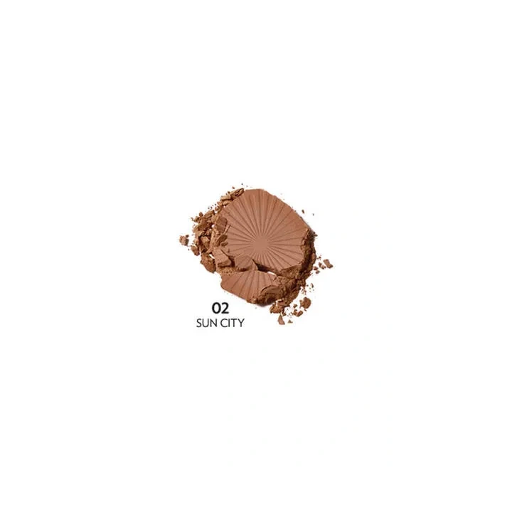 GOLDEN ROSE Sun Bright Bronzer Powder puder brązujący do twarzy 02 Sun City 12,5g 