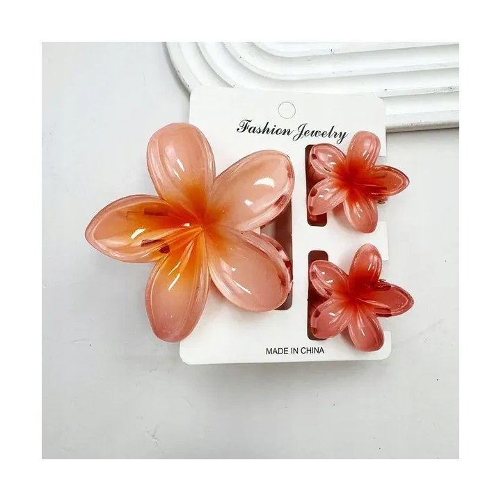 ECARLA zestaw spinek-klamer do włosów Kwiat XL +2 mini Brzoskwinia SP419