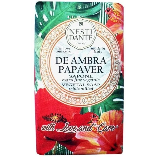 NESTI DANTE With Love and Care mydło w kostce De Ambra Papaver 250g