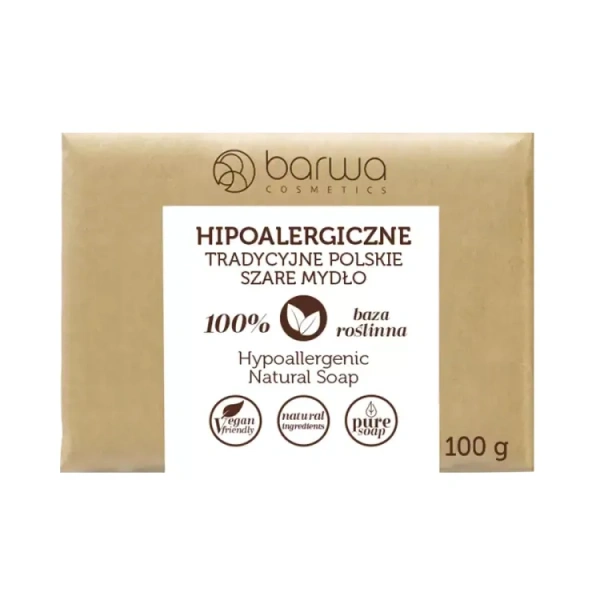 BARWA Tradycyjne polskie 100% Natury szare mydło 100g 