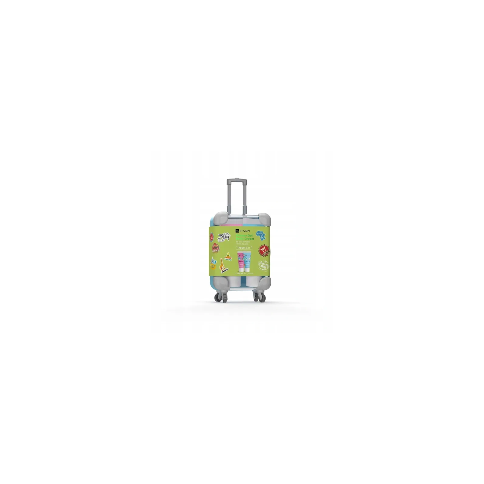 HISKIN Travel Set zestaw podróżny Walizka (żel pod prysznic+balsam) 2x30ml