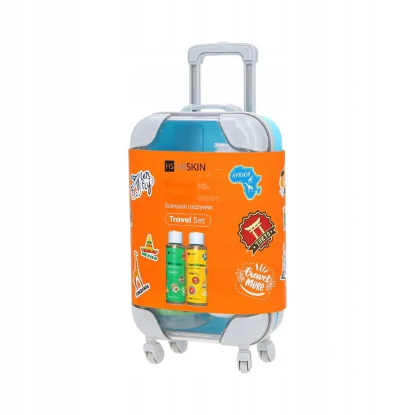 HISKIN Travel Set zestaw podróżny Walizka (szampon+odżywka) 2x75ml