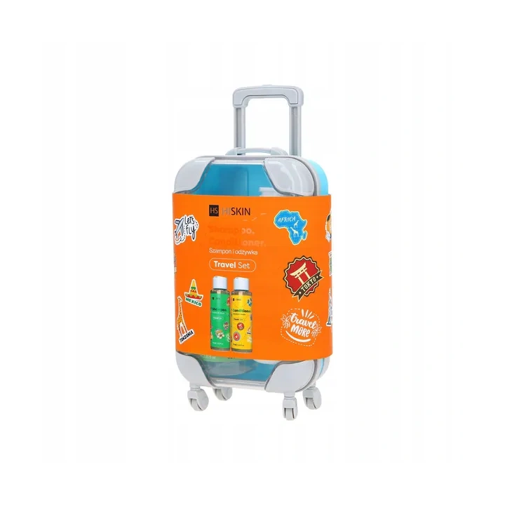 HISKIN Travel Set zestaw podróżny Walizka (szampon+odżywka) 2x75ml