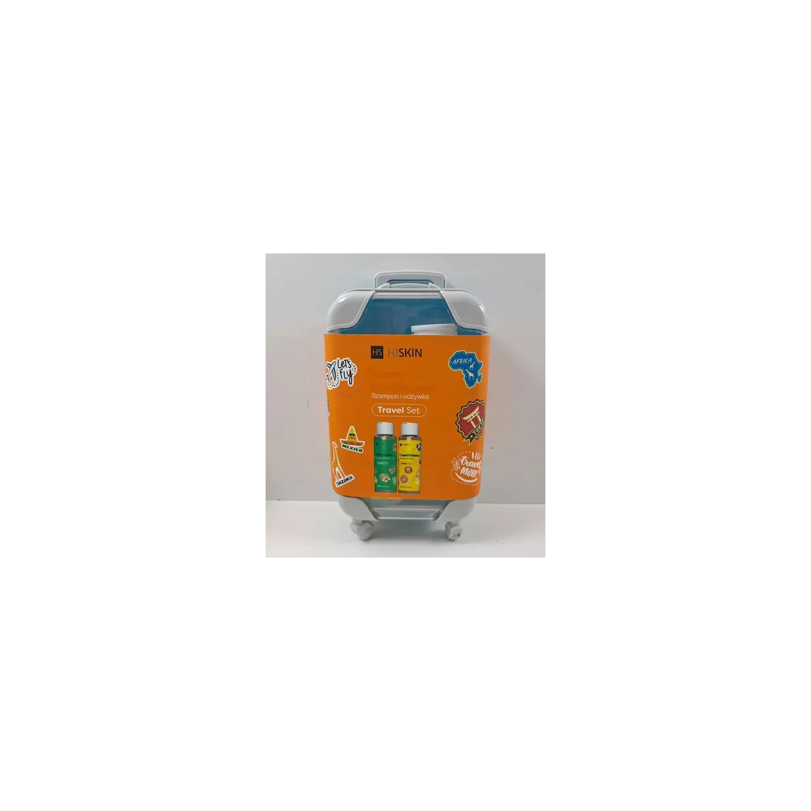 HISKIN Travel Set zestaw podróżny Walizka (szampon+odżywka) 2x75ml