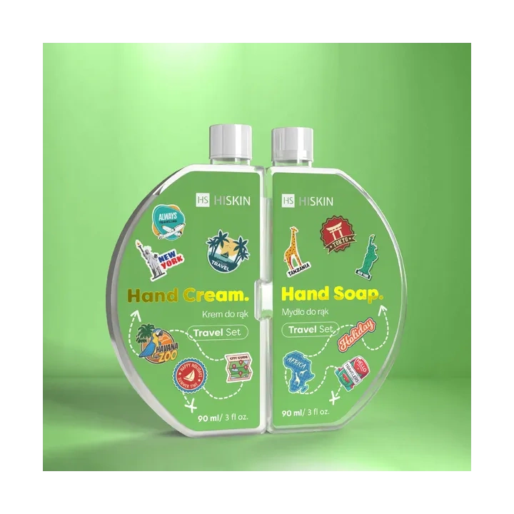 HISKIN Puzle Travel hand zestaw podróżny [mydło + krem do rąk] 2x90ml