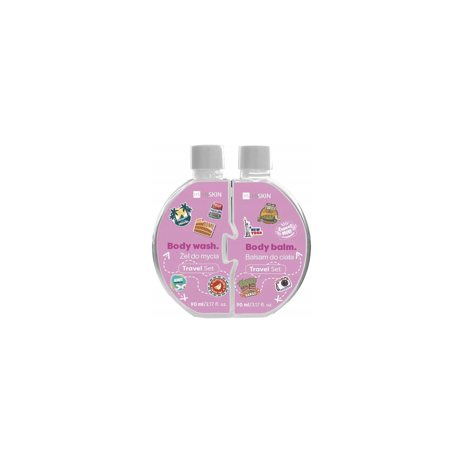 HISKIN Puzle Travel Body zestaw podróżny [żel + balsam do ciała] 2x90ml