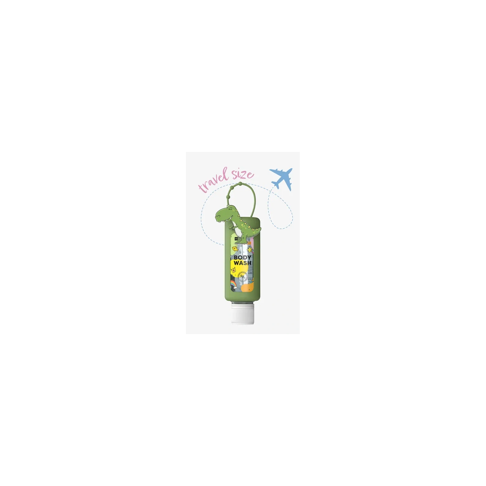 HISKIN Kids Body Wash płyn do kąpieli i mycia ciała Travel Size Dinozaur 75ml