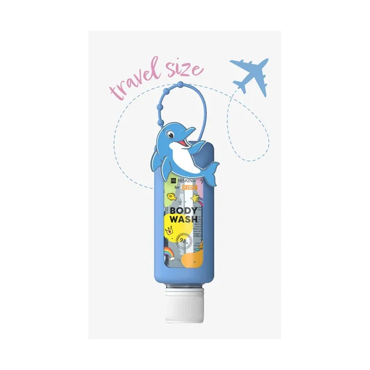 HISKIN Kids Body Wash płyn do kąpieli i mycia ciała Travel Size Delfin 75ml