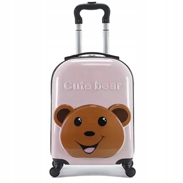 ECARLA walizka kabinowa dla dzieci Cute Bear Różowa WP05