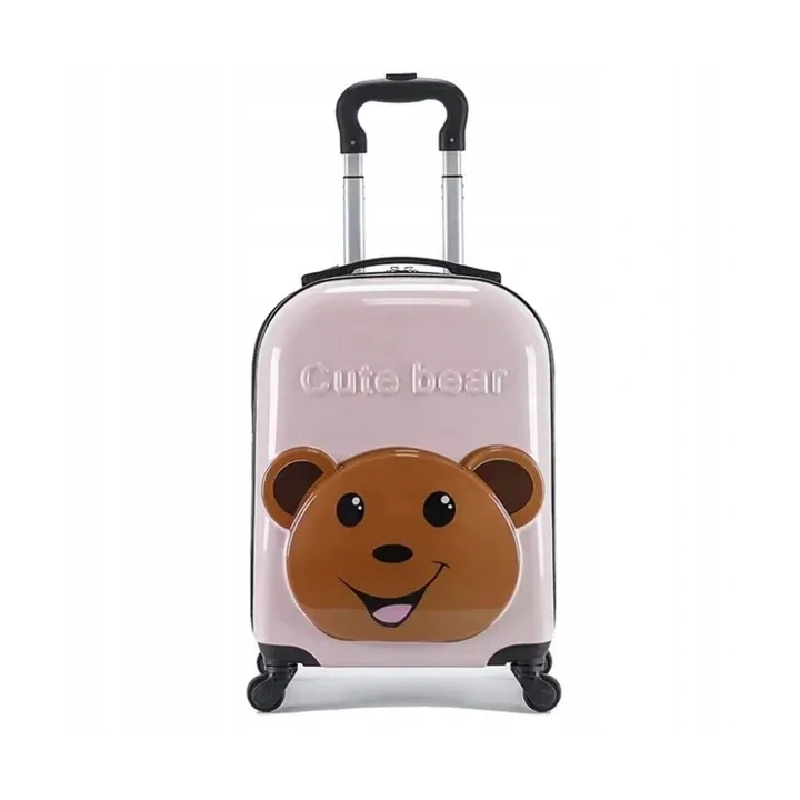 ECARLA walizka kabinowa dla dzieci Cute Bear Różowa WP05