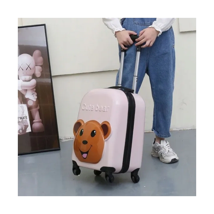 ECARLA walizka kabinowa dla dzieci Cute Bear Różowa WP05