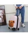 ECARLA walizka kabinowa dla dzieci Cute Bear Różowa WP05