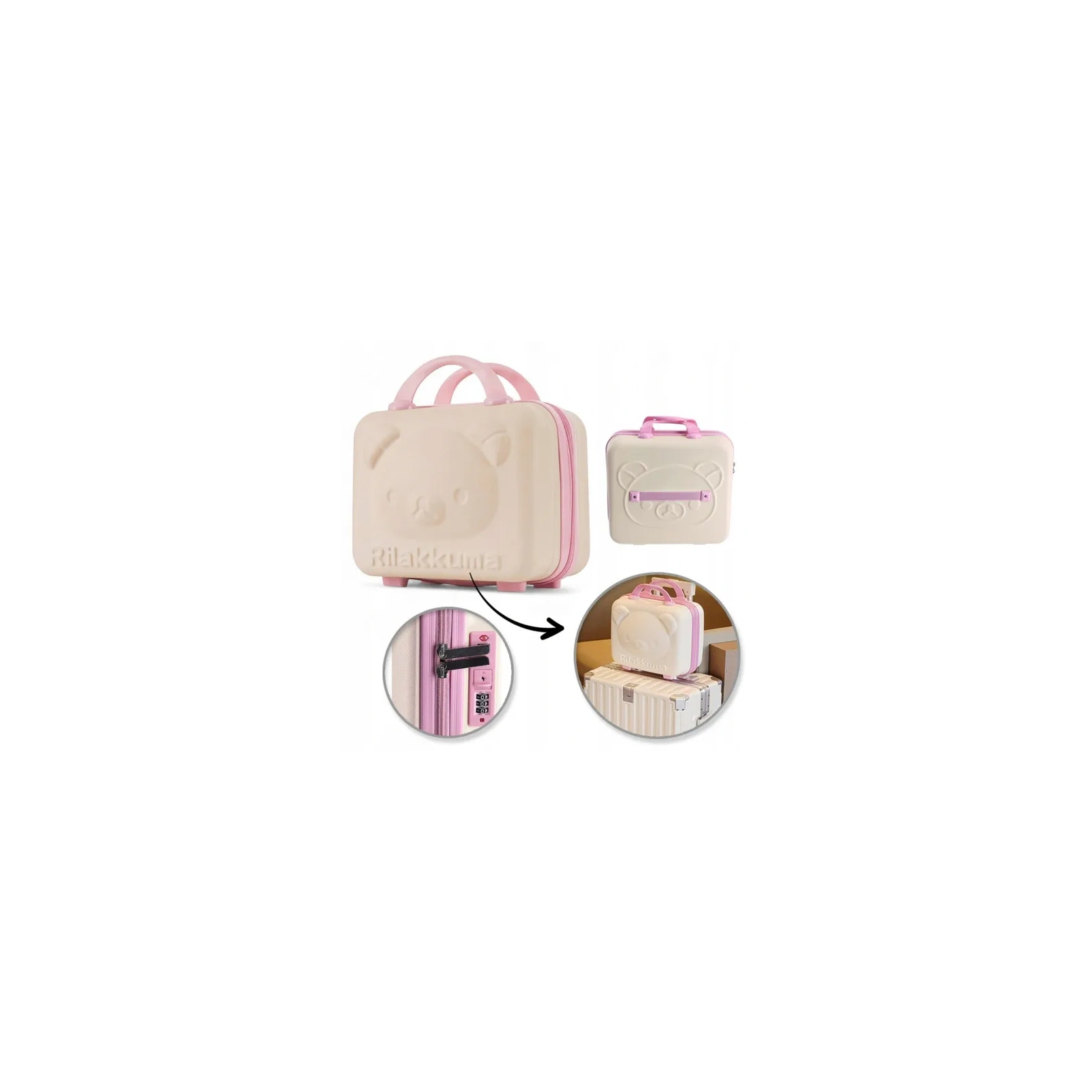 ECARLA mini walizka dla dzieci 30x16x24cm Beżowa WP09