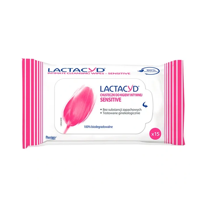 LACTACYD Sensitive chusteczki do higieny intymnej 15szt