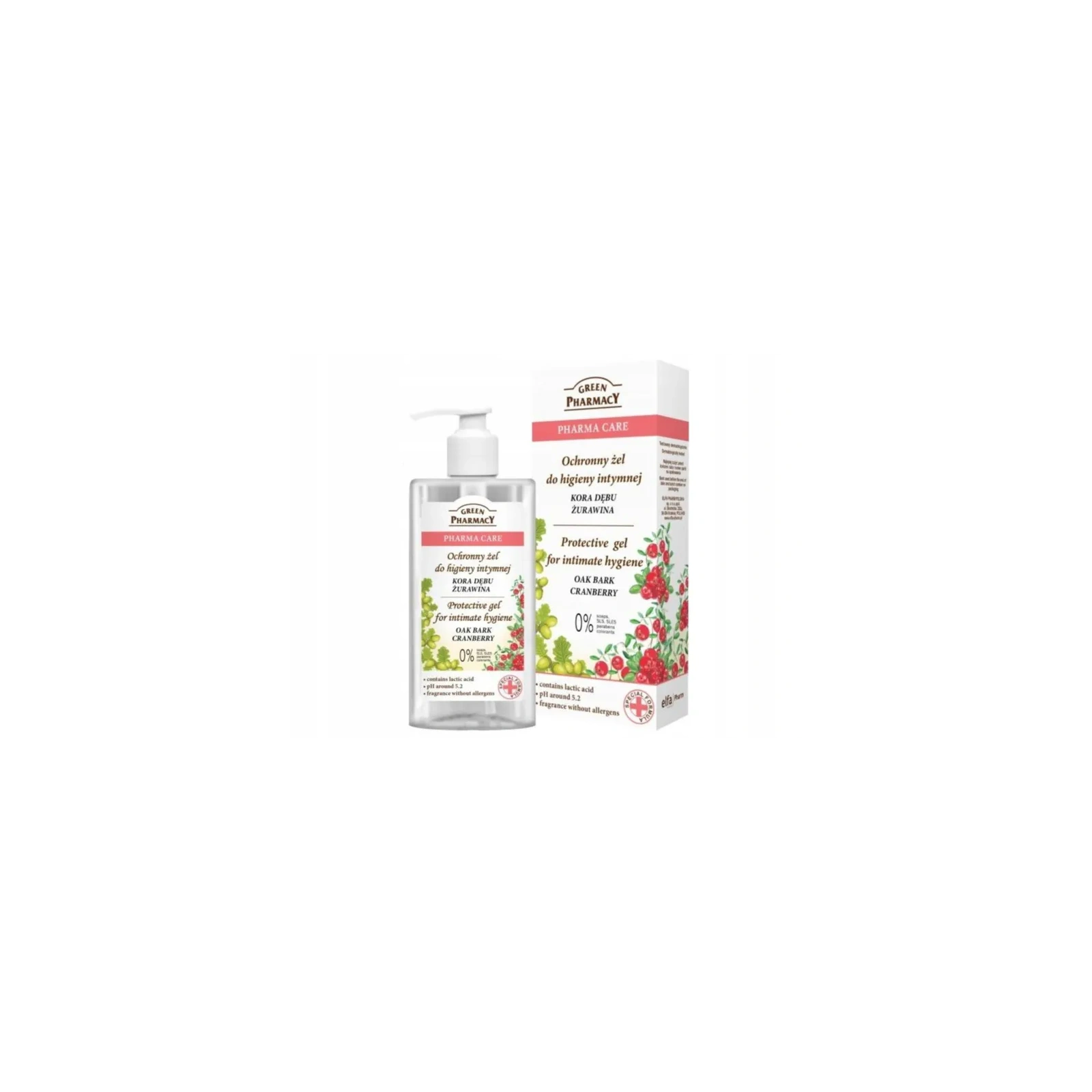 VIS PLANTIS Green Pharmacy żel do higieny intymnej Kora Dębu i Żurawina 300ml