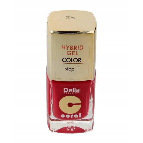 DELIA Coral Hybrid Gel lakier do paznokci 35 Czerwony Koralowy 11ml