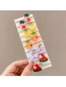 ECARLA zestaw gumek-frotek do włosów Owoce warzywa matowe GUM150 10szt