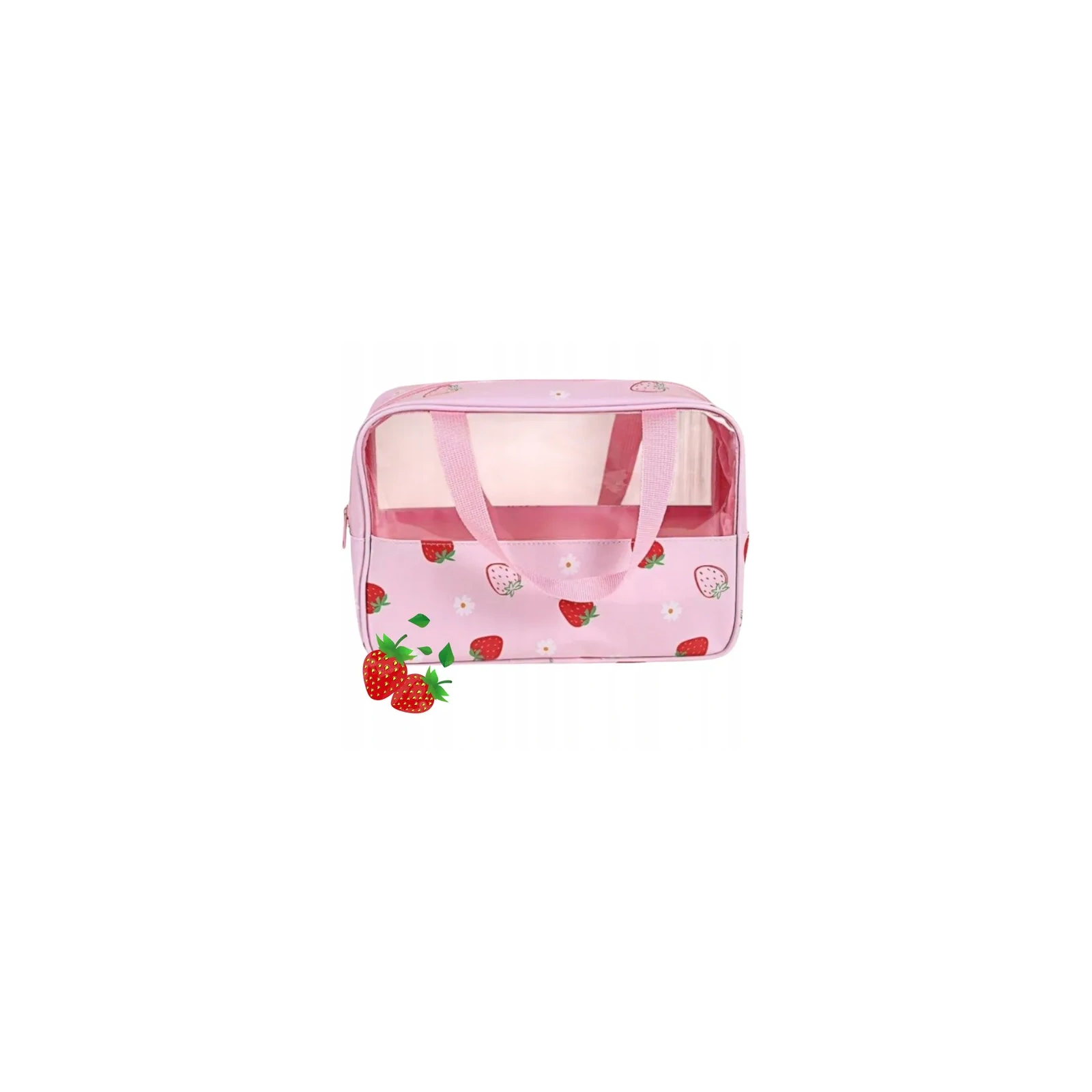 ECARLA kosmetyczka kuferek rozmiar M 31x10x20cm Truskawki KS148