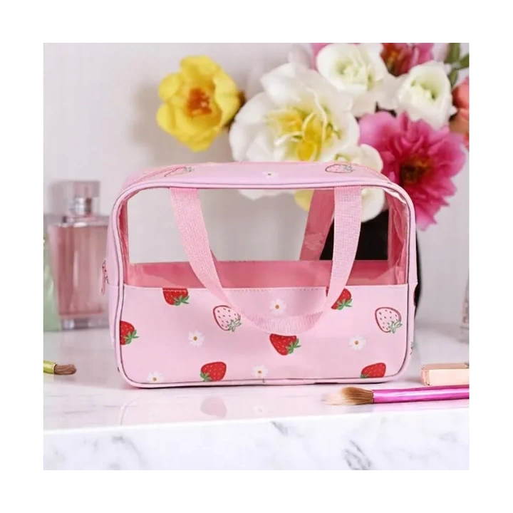 ECARLA kosmetyczka kuferek rozmiar M 31x10x20cm Truskawki KS148