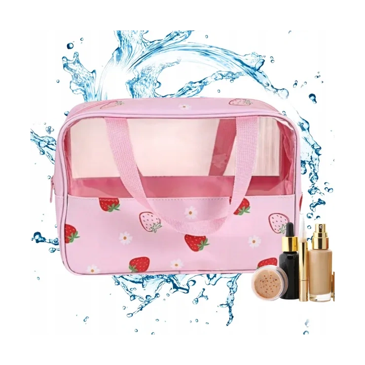 ECARLA kosmetyczka kuferek rozmiar M 31x10x20cm Truskawki KS148