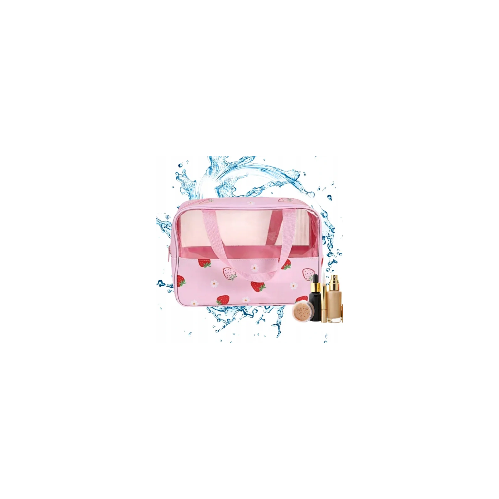 ECARLA kosmetyczka kuferek rozmiar M 31x10x20cm Truskawki KS148