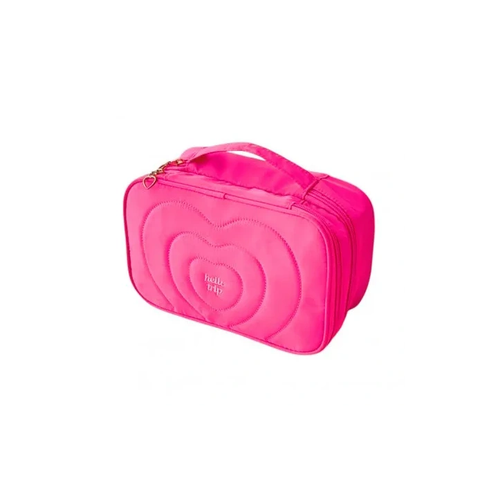 ECARLA kosmetyczka pikowana kuferek z rączką 24x9x15cm Róż KS132R
