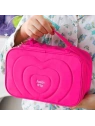 ECARLA kosmetyczka pikowana kuferek z rączką 24x9x15cm Róż KS132R