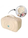 ECARLA kosmetyczka pikowana kuferek z rączką 24x9x15cm Krem KS132K