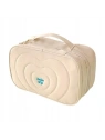 ECARLA kosmetyczka pikowana kuferek z rączką 24x9x15cm Krem KS132K
