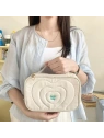 ECARLA kosmetyczka pikowana kuferek z rączką 24x9x15cm Krem KS132K
