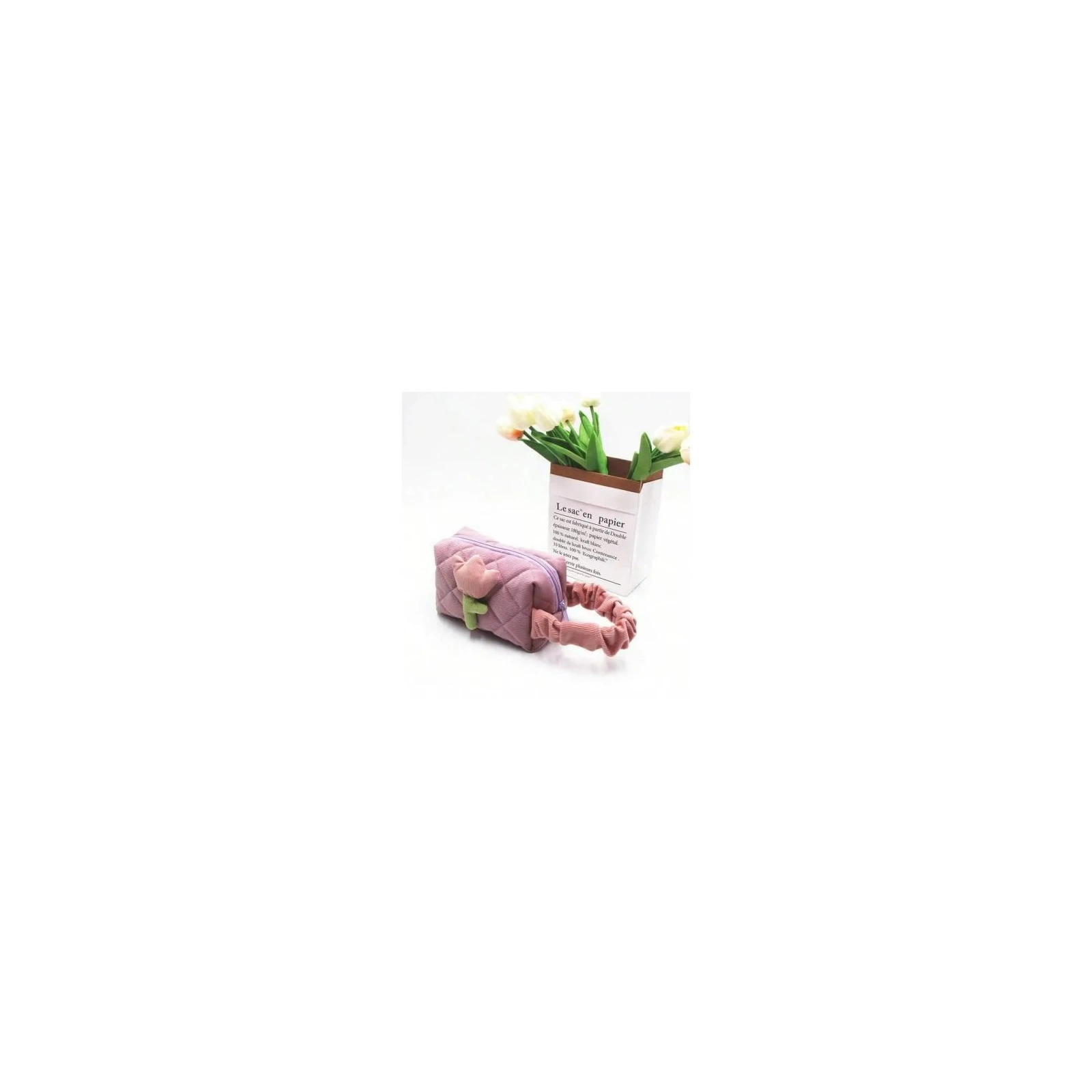ECARLA kosmetyczka pikowana Fioletowa Tulipan KS101WZ3