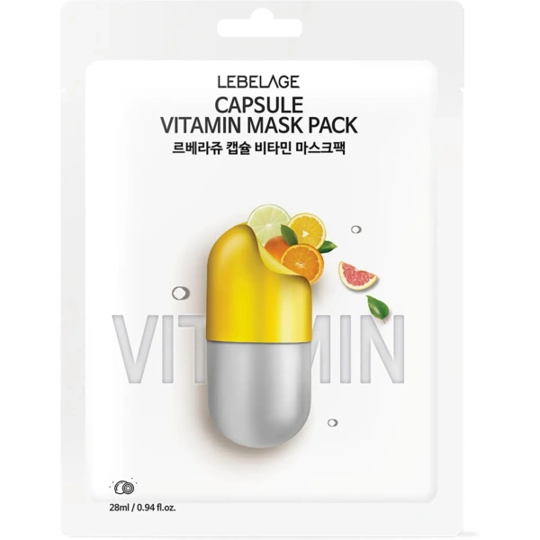 LABELAGE Capsule Vitamin Mask Pack maseczka do twarzy w płachcie rozświetlająca 28ml