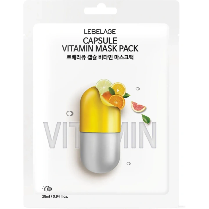 LABELAGE Capsule Vitamin Mask Pack maseczka do twarzy w płachcie rozświetlająca 28ml