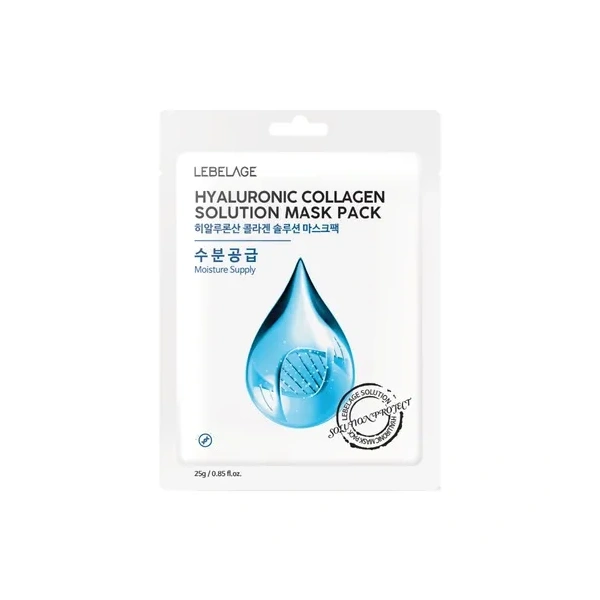 LEBELAGE Hyaluronic Collagen Solution Mask Pack maseczka do twarzy w płachcie intensywnie nawilżająca 25g