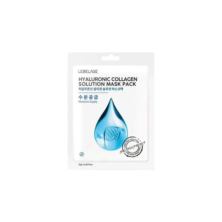 LEBELAGE Hyaluronic Collagen Solution Mask Pack maseczka do twarzy w płachcie intensywnie nawilżająca 25g